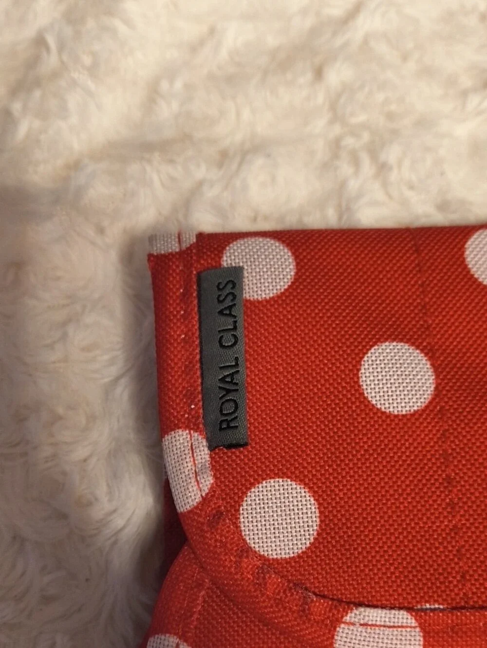 Red Polka Dot Cosmetic Pouch with Secure Clasp